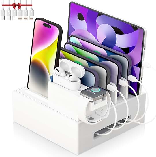 Bamboo Multi-Device Charging Station with 7 USB Ports