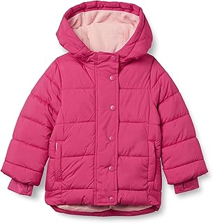 Girls' Warm Water-Resistant Hooded Puffer Coat