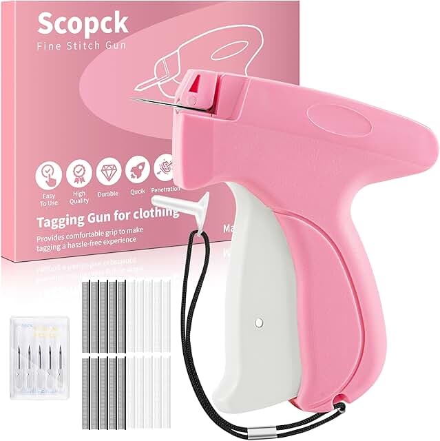 Handheld Stitch Tag Gun for Clothes with Needles and Fasteners