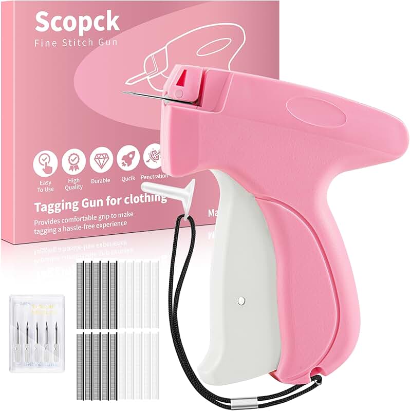 Handheld Stitch Tag Gun for Clothes with Needles and Fasteners