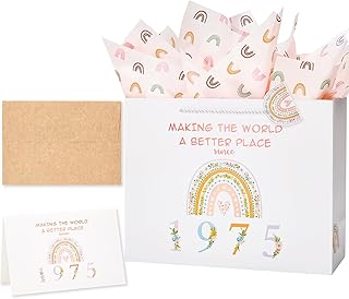 50th Birthday Gift Bag with Card and Tissue
