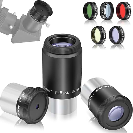 Set of 5 telescope eyepieces and filters