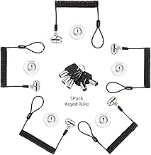5-Pack Security Cable Lock Kit with Keys and 6.2Ft Cable