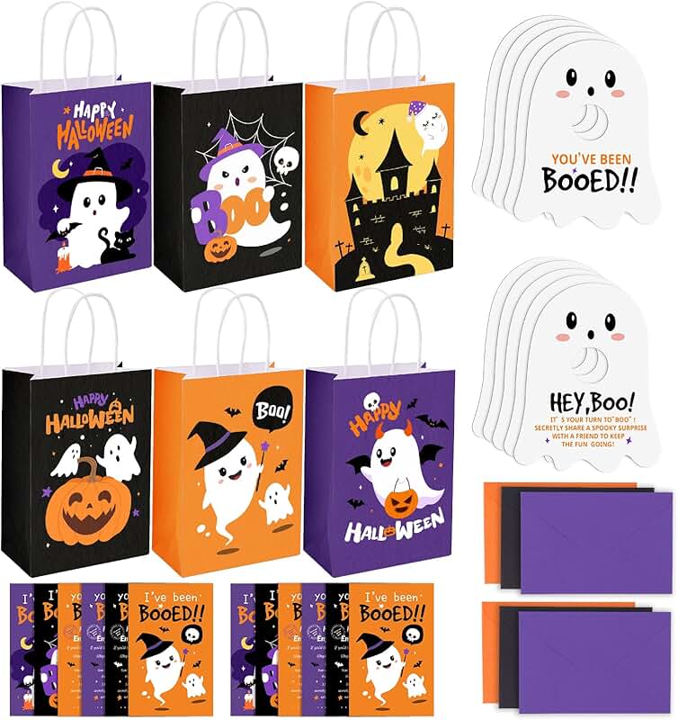 Halloween Ghost Booed Gift Set with Bags Cards Hangers
