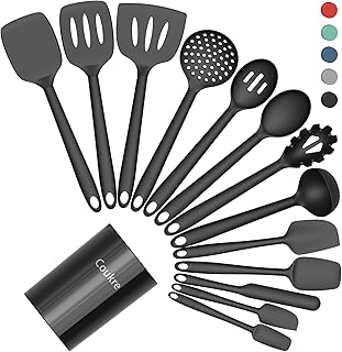 Silicone Kitchen Utensil Set with Holder, 14 Pieces
