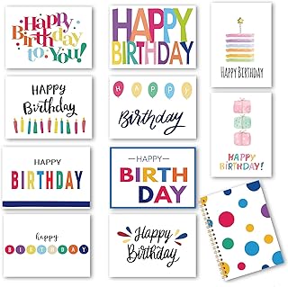 Set of 100 Assorted Birthday Cards with Envelopes