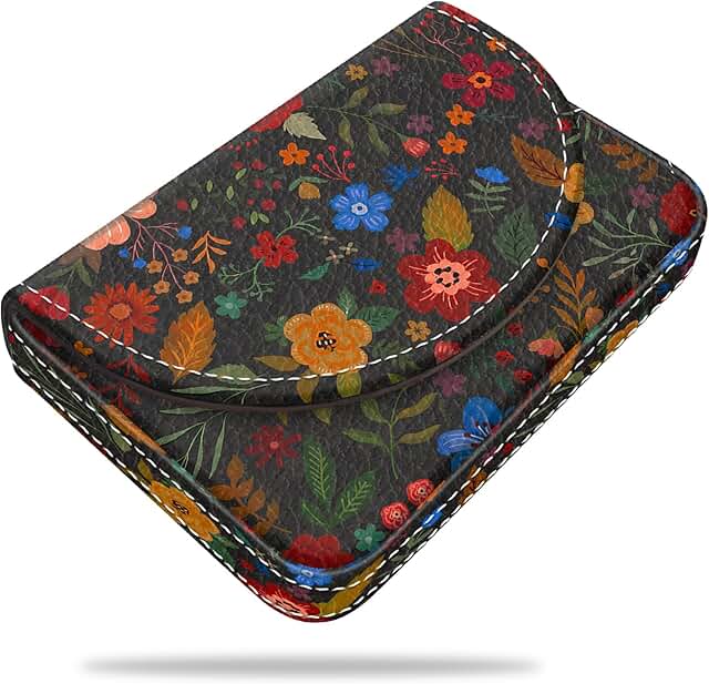 Multi Card Holder with Magnetic Closure and Color Pattern