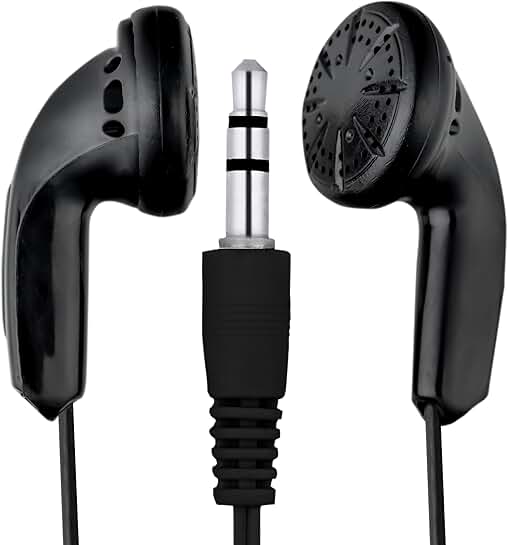 Pack of 100 Black Earbuds for School Classrooms