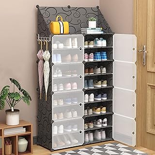 8-Tier Shoe Storage Cabinet with Doors