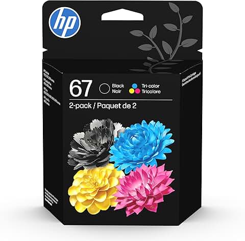 Black and tri-color ink cartridges, 2-pack