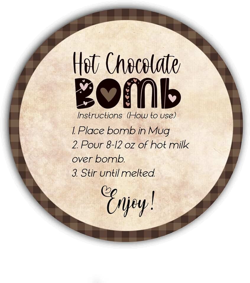 100 Round Hot Chocolate Bomb Labels, 2-Inch