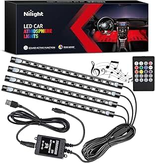 48-LED Multicolor Music Car Strip Light Kit with Remote