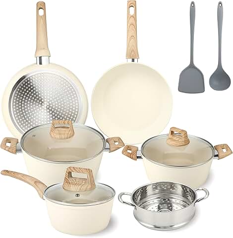 11-Piece Nonstick Cookware Set with Lids and Utensils