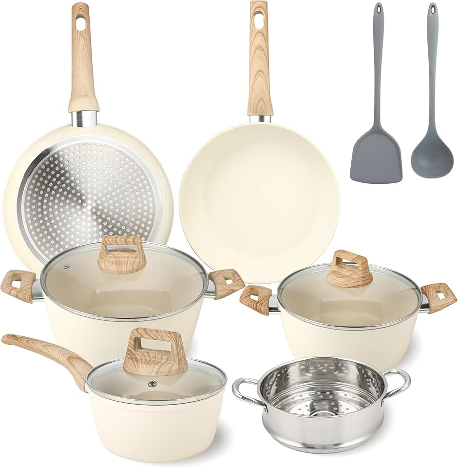 11-Piece Nonstick Cookware Set with Lids and Utensils