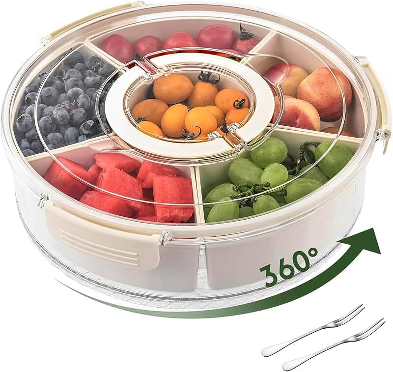 Rotating Snack Box with Lid for Parties and Storage