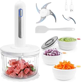 Glass Food Processor with Blades and Bowls