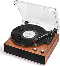 Vintage Bluetooth turntable with built-in stereo speakers