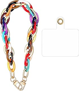 Colorful Acrylic Phone Charm Wrist Strap