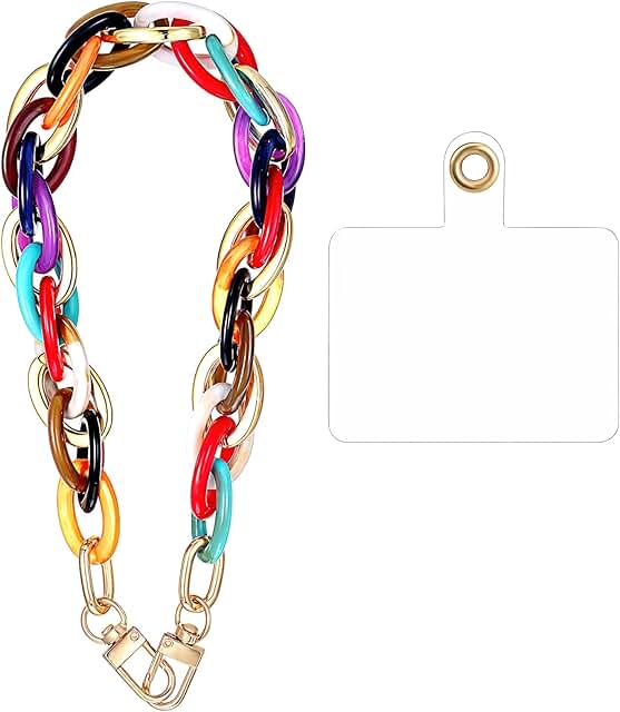 Colorful Acrylic Phone Charm Wrist Strap