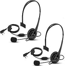 Two-Way Radio Headset with Boom Mic, 2 Pack