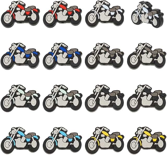 16pcs Colorful Cartoon Silicone Beads for Crafts
