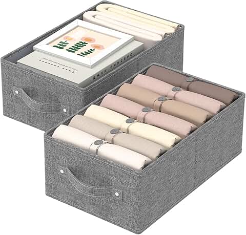 Grey collapsible fabric storage boxes, 2-pack
