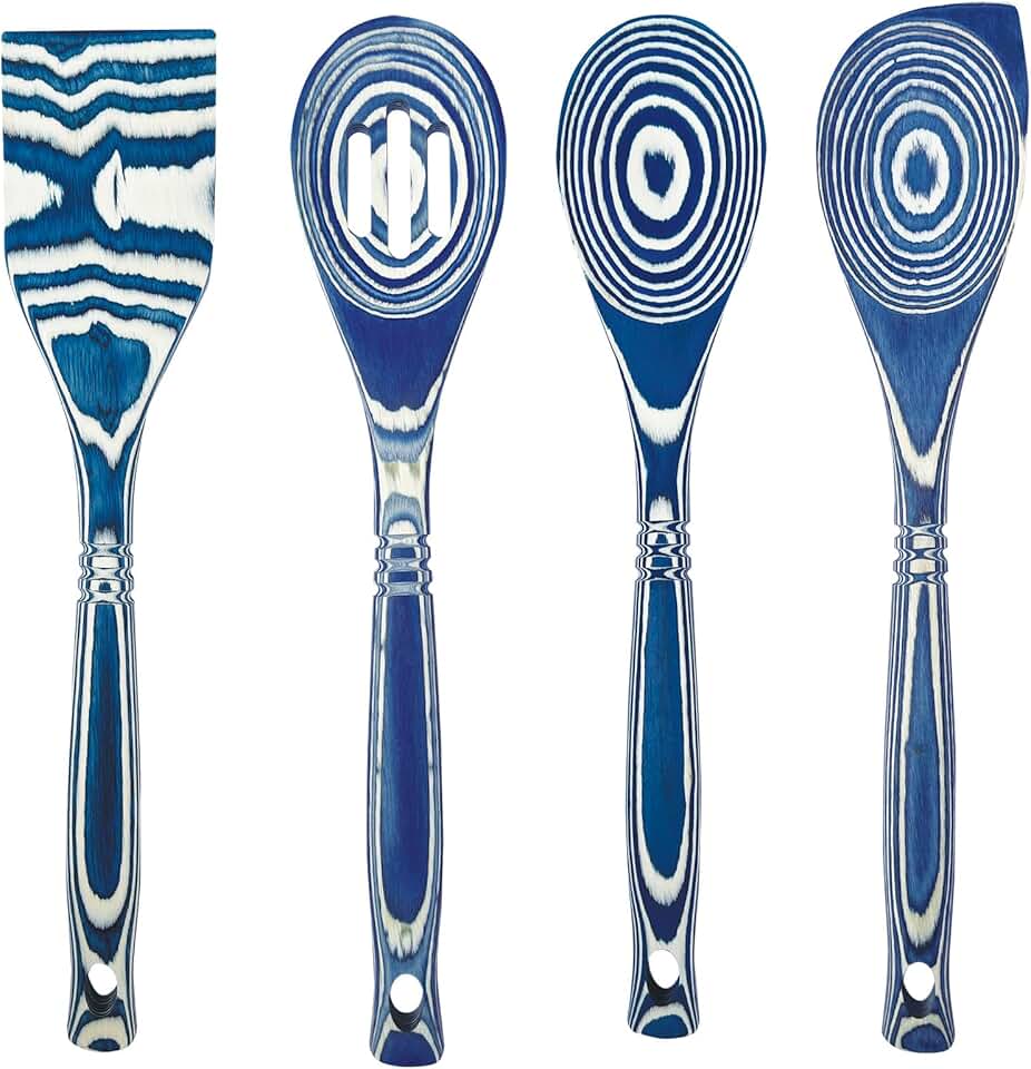 4-Piece Pakkawood Cooking and Serving Utensil Set