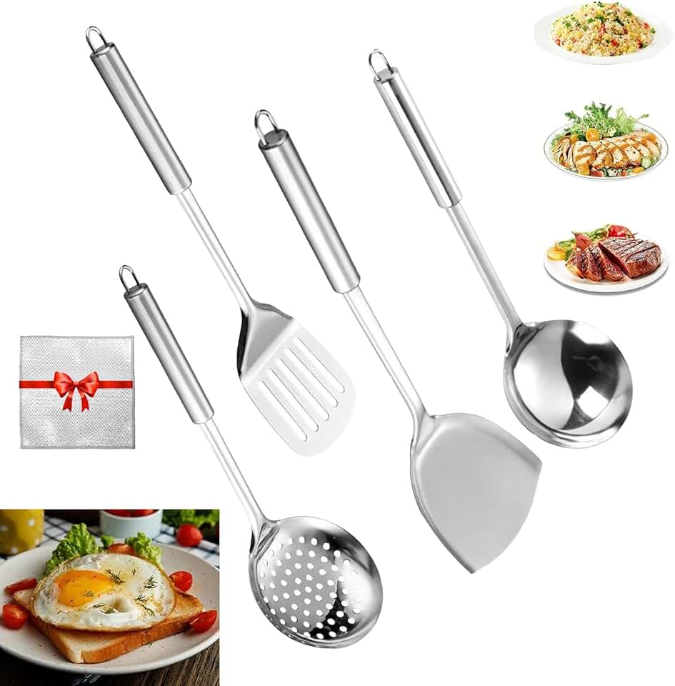 Pure Titanium Cooking Spatula Set (4 Pieces)