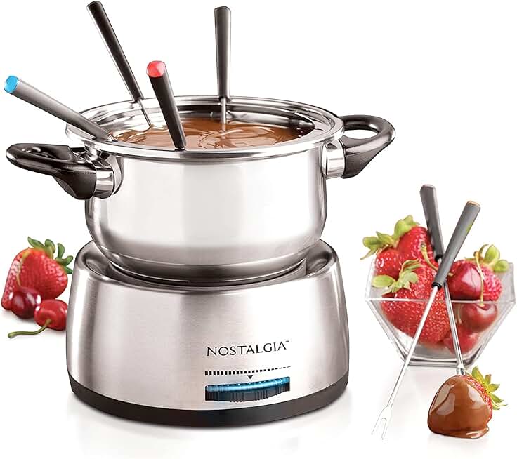6-Cup Electric Fondue Pot with Color-Coded Forks