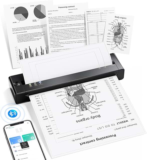 Wireless portable thermal printer for travel and home