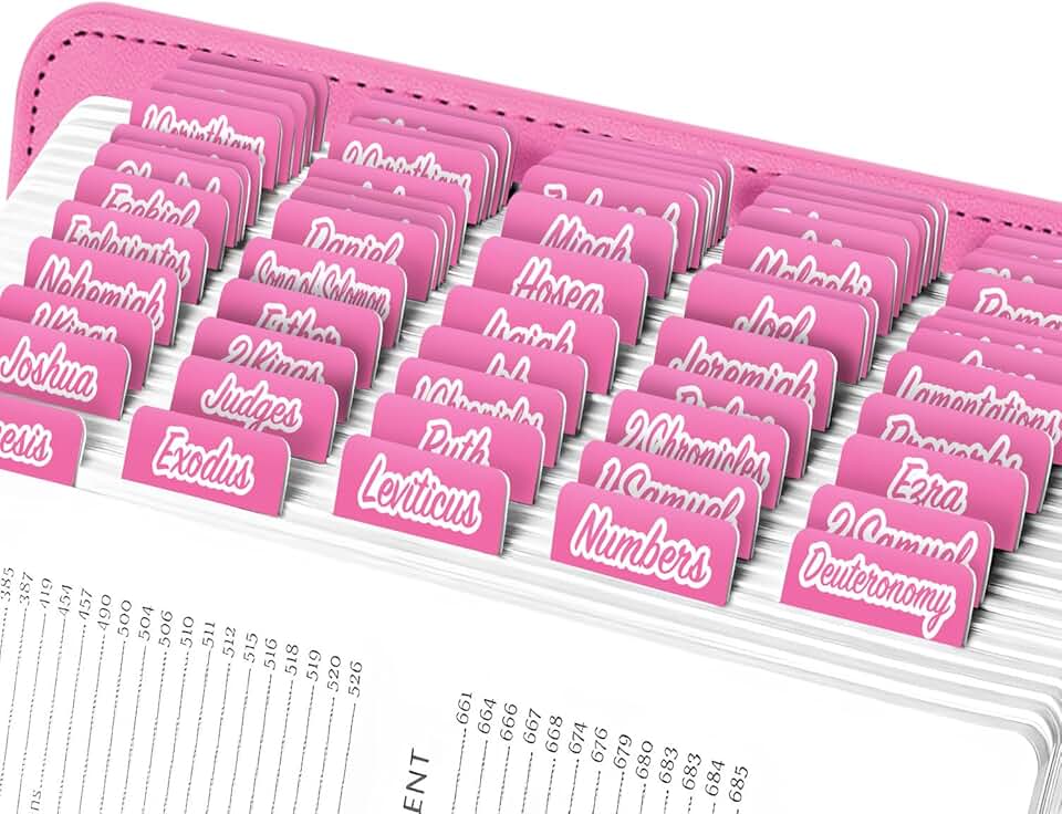 Hot Pink Bible Tabs for Old and New Testament