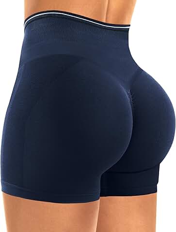Seamless Women's Workout Shorts with Scrunch and Tummy Control