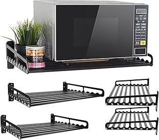 Black Wall Shelf for Kitchen Storage, 80 lb Capacity