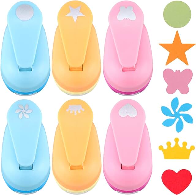 6-Piece Hole Punch Set for Crafts and Scrapbooking