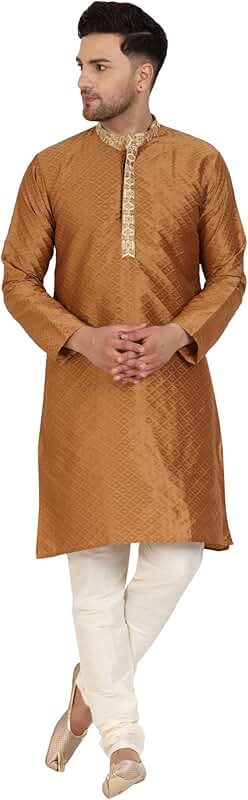 Men's Art Silk Kurta Pajama for Traditional and Party Wear