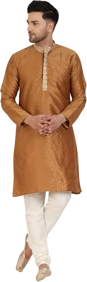Men's Art Silk Kurta Pajama for Traditional and Party Wear