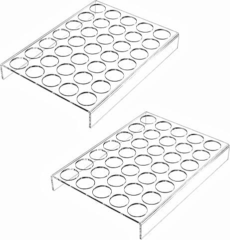 2-Pack Clear Acrylic Coffee Pod Holders with 35 Slots