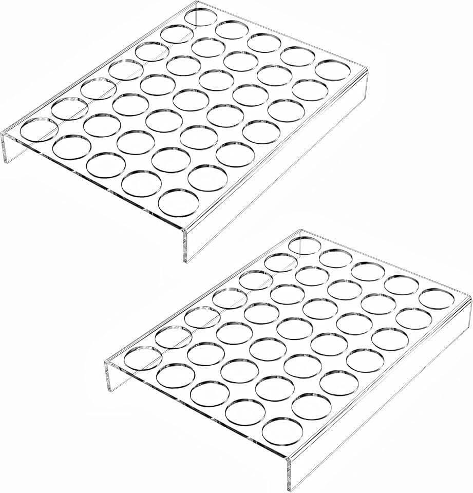 2-Pack Clear Acrylic Coffee Pod Holders with 35 Slots