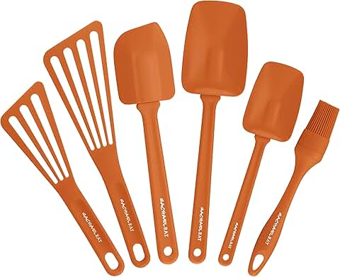Large 6-Piece Nylon Kitchen Tool Set in Orange