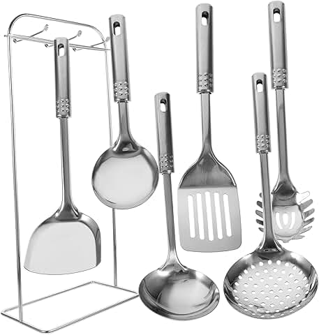 Stainless Steel Kitchen Utensil Set with Holder