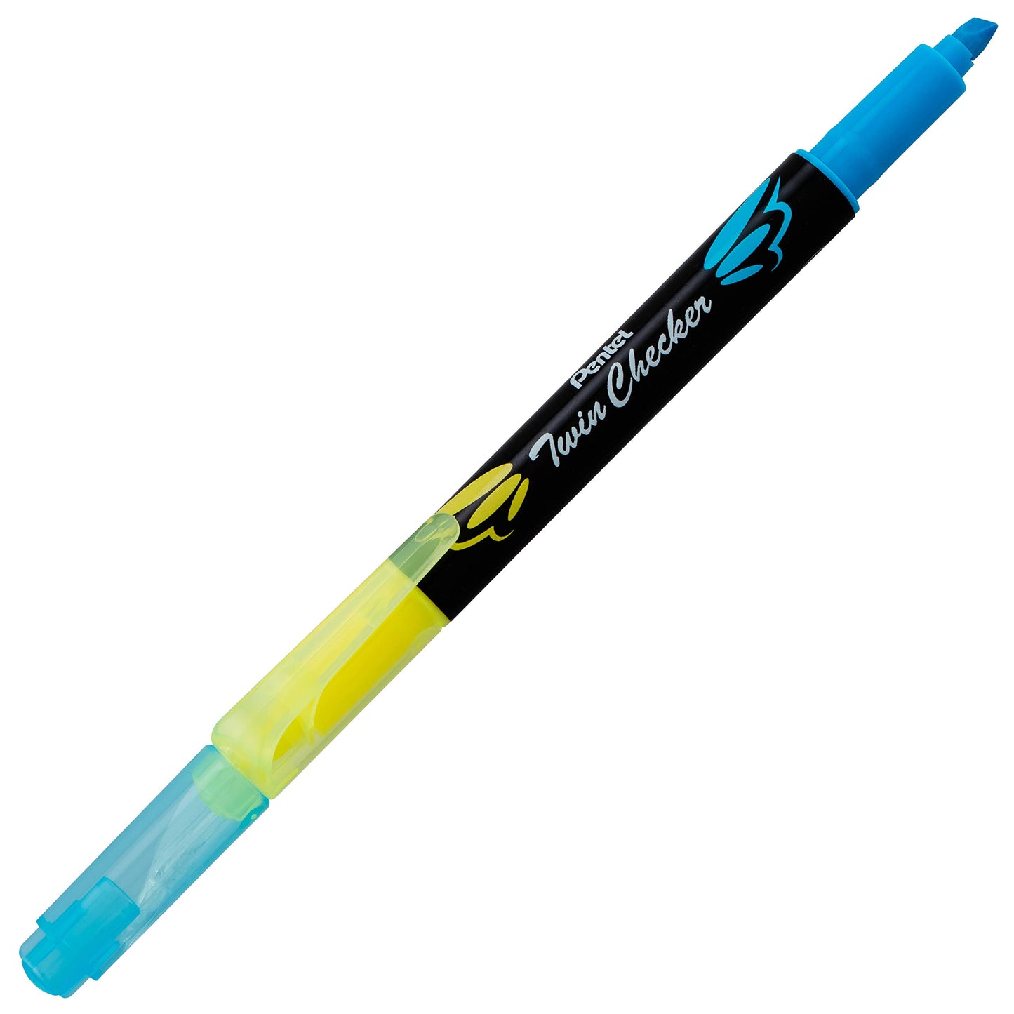 Twin-tip yellow and blue highlighters, pack of 12