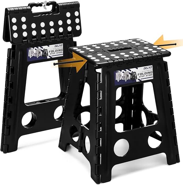 16-Inch Folding Step Stool with Safety Lock
