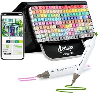 168 Color Alcohol Markers with Free App and Case