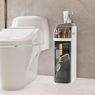 Slim Two-Tier Bathroom Storage Cabinet with Drawers