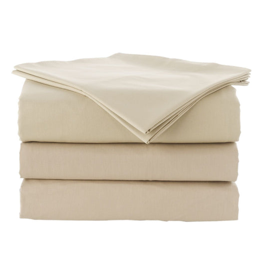 Pera Solid 5 Piece Duvet Cover and Sheet Set 100% Authentic Turkish Cotton Spa Hotel 5 PC, King, Warm Sand