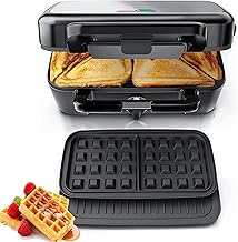 3-in-1 Sandwich and Waffle Maker with Removable Plates