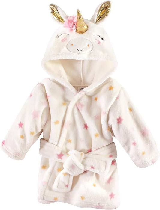 Unisex Baby Plush Bathrobe with Stars and Unicorn