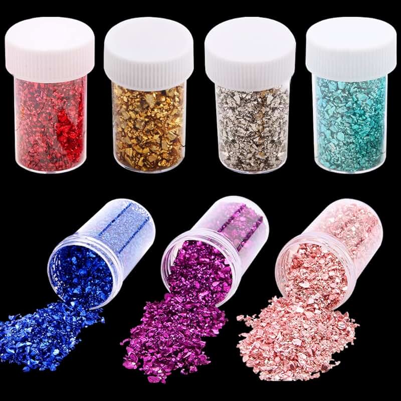 Crushed Glass in 7 Colors for Resin Art and Crafts
