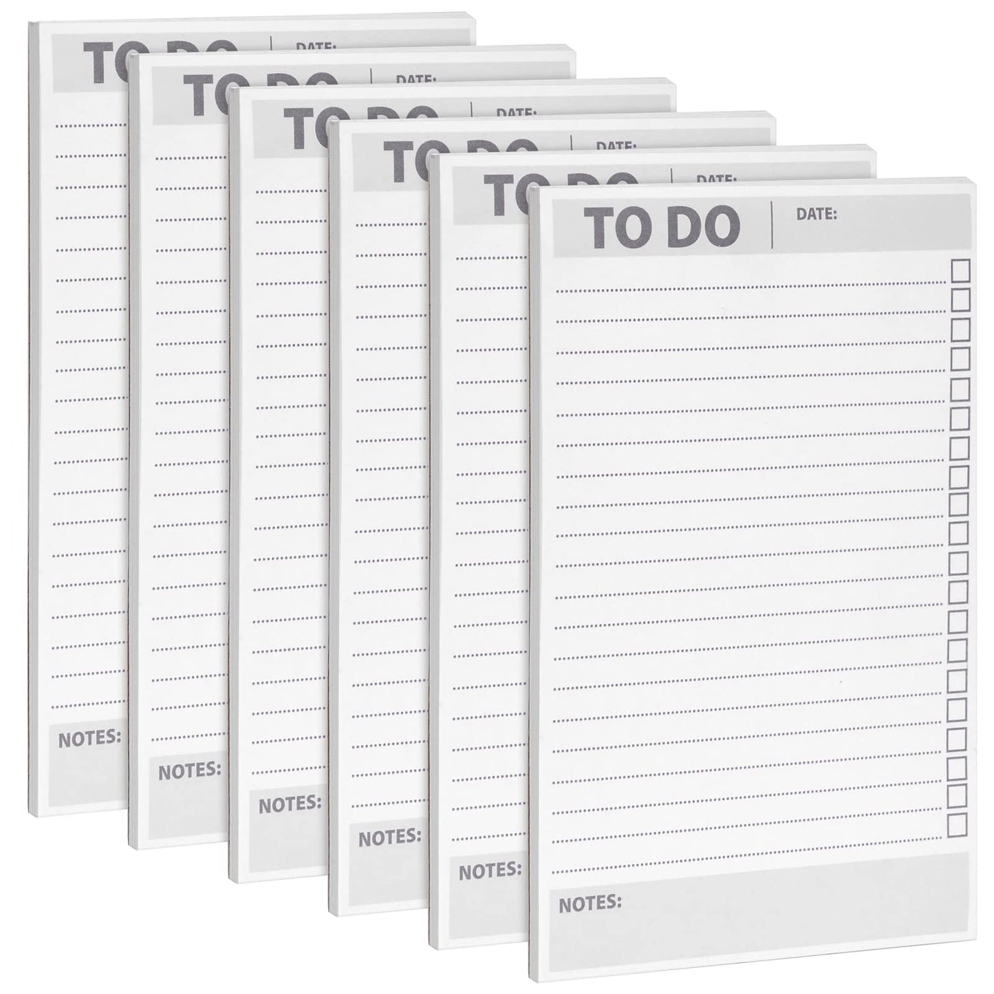 White 8.5 x 5.5-inch To Do List Notepad, 6-Pack