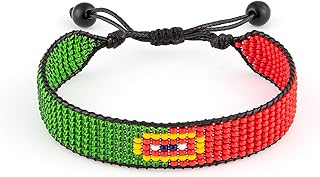 Handmade Portugal Flag Beaded Rope Bracelet